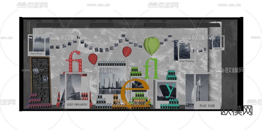 现代橱窗su模型下载（渲染图2）