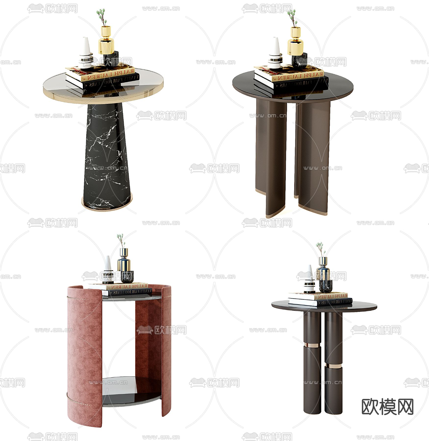 现代轻奢边几圆几3d模型