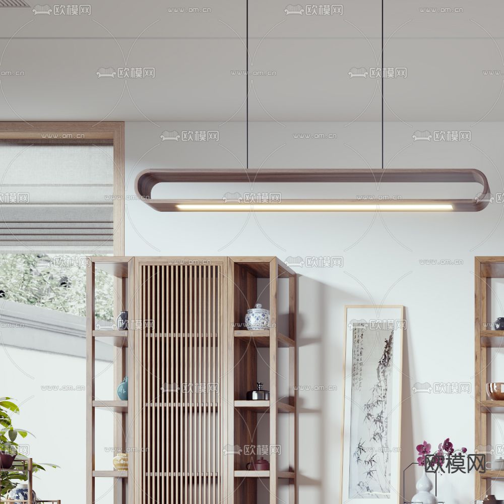 新中式茶室3d模型下载（渲染图3）