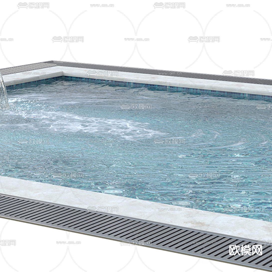 现代游泳池3d模型下载（渲染图3）