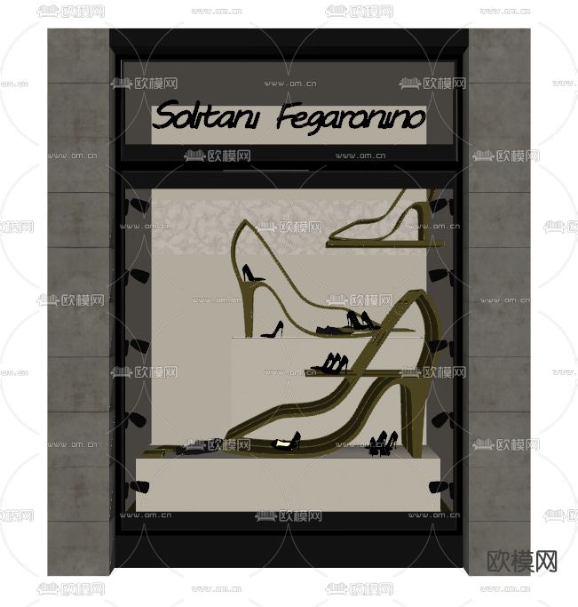 现代橱窗su模型下载（渲染图2）