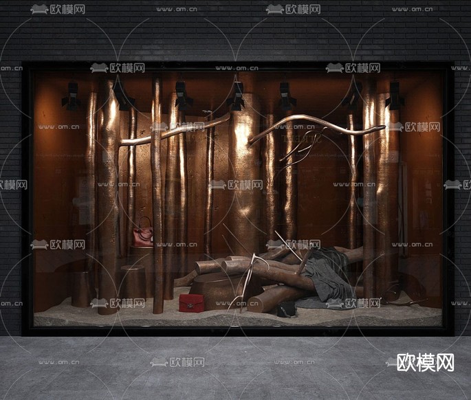 现代橱窗su模型下载(渲染图1)