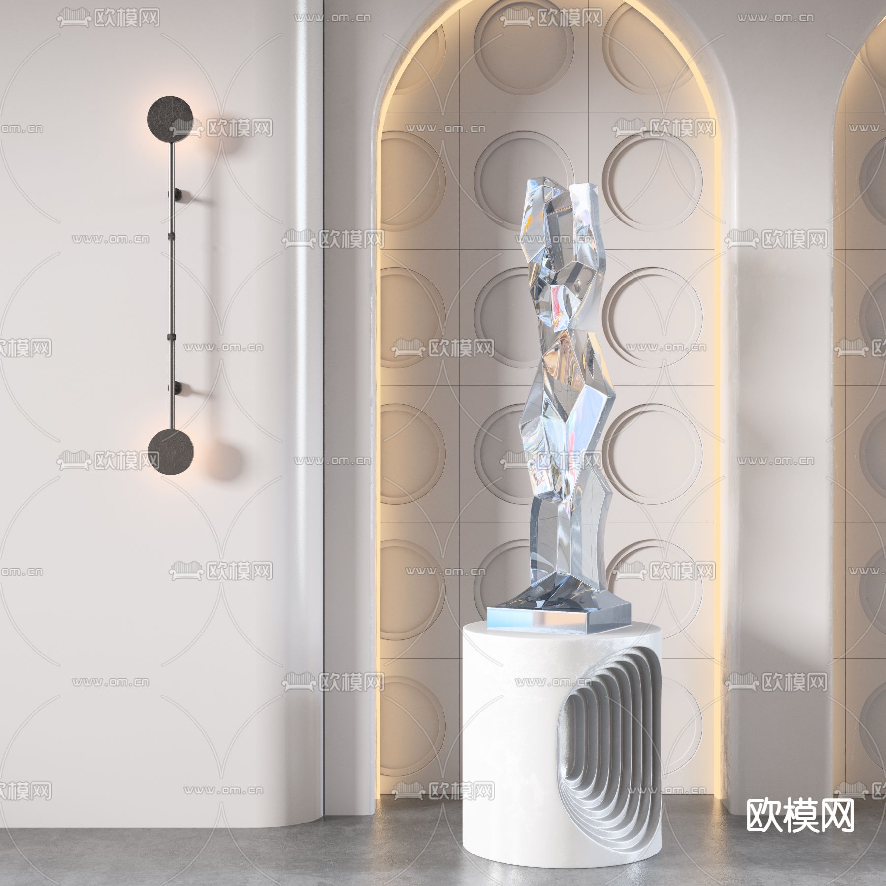 现代雕塑摆件3d模型