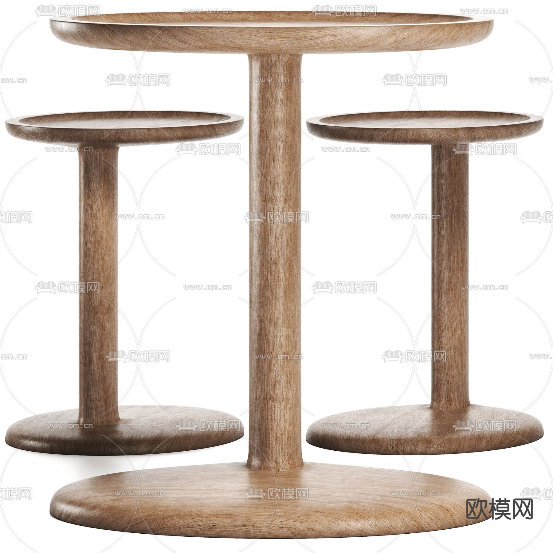 FLEXFORM 实木圆几角几3d模型下载（渲染图1）