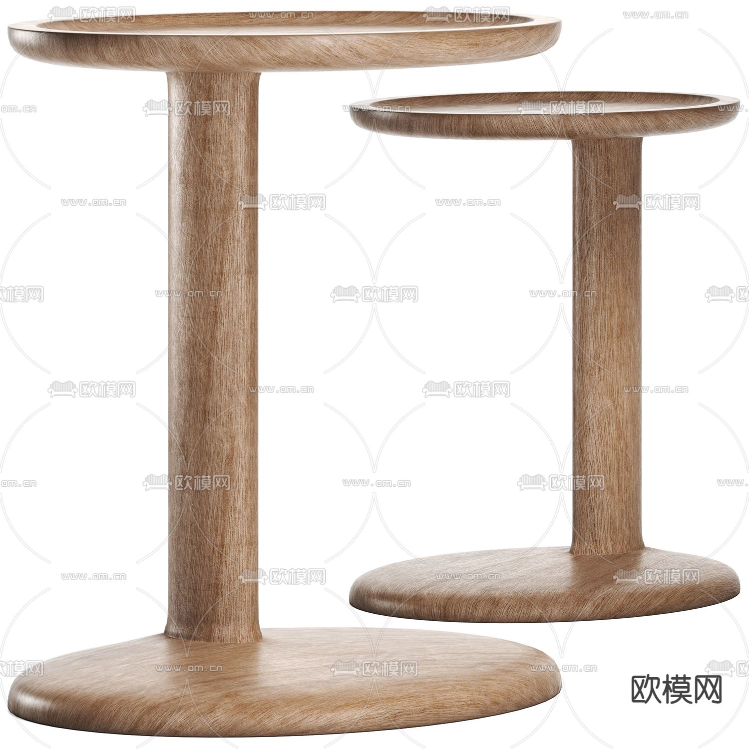 FLEXFORM 实木圆几角几3d模型下载（渲染图2）