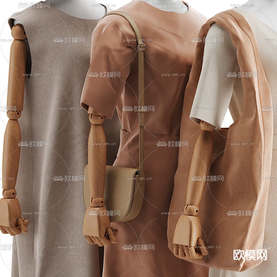 现代衣架服装鞋子3d模型
