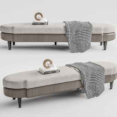  现代布艺床尾凳su模型 