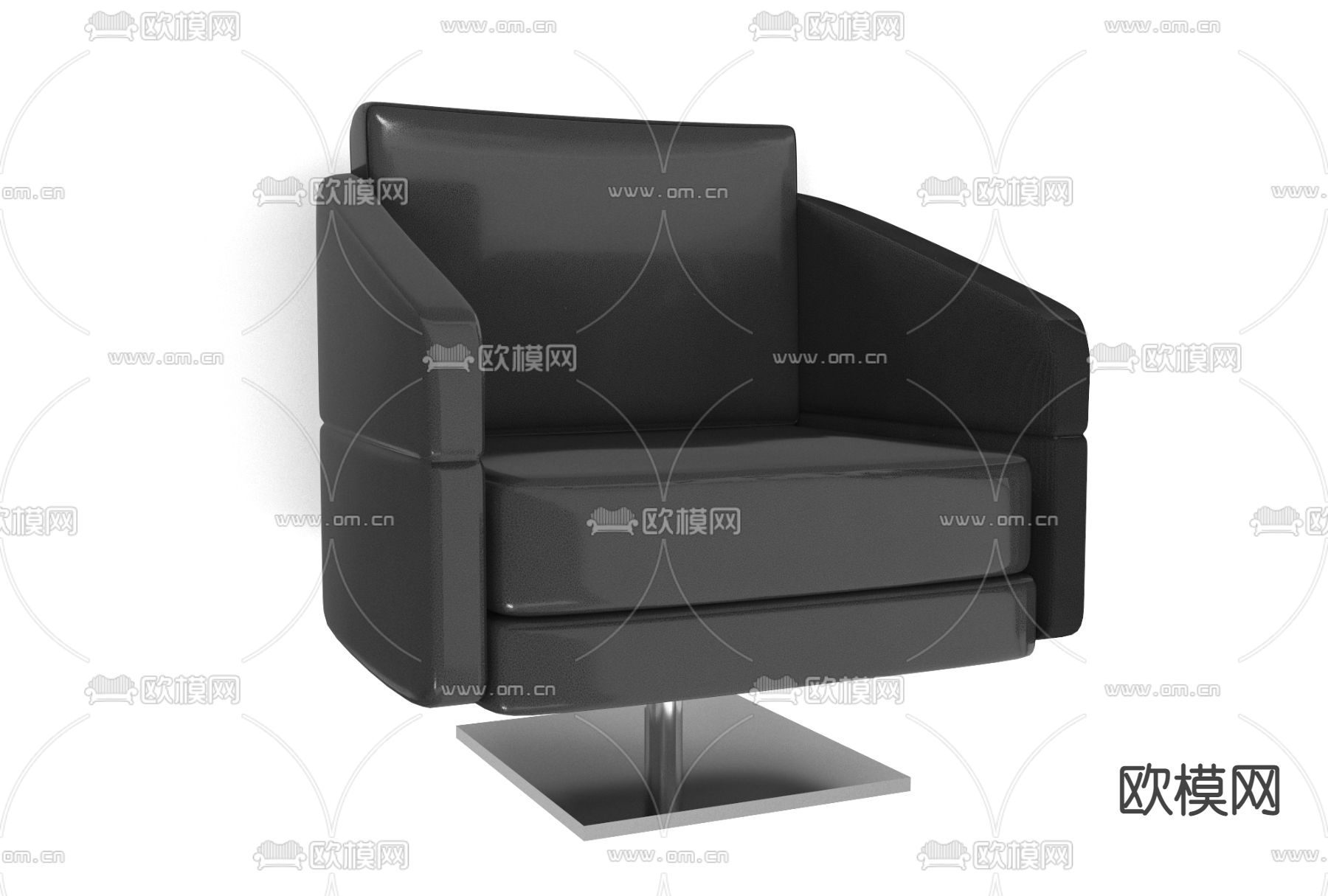 现代皮革休闲沙发免费3d模型下载