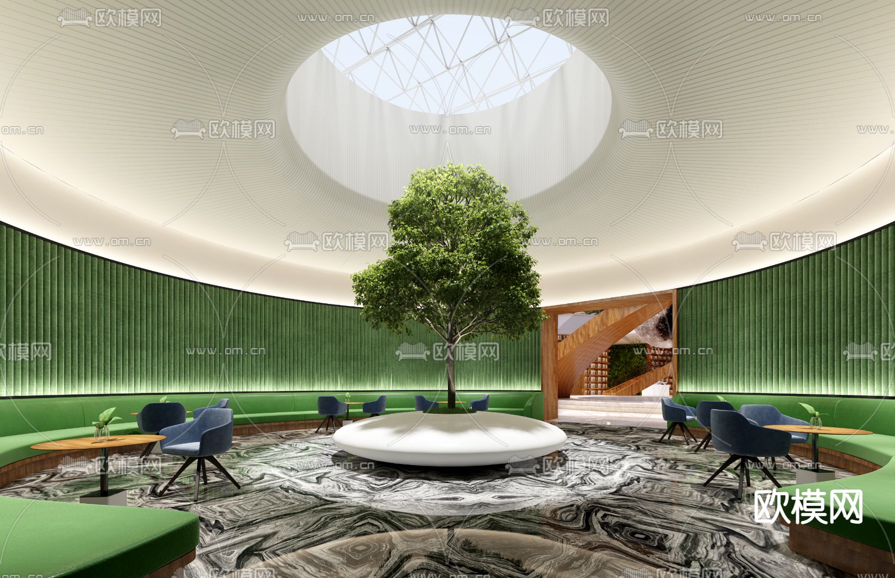 现代图书馆书吧3d模型下载