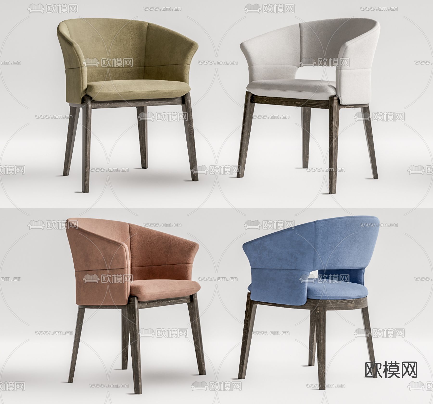 现代单椅餐椅su模型下载（渲染图1）