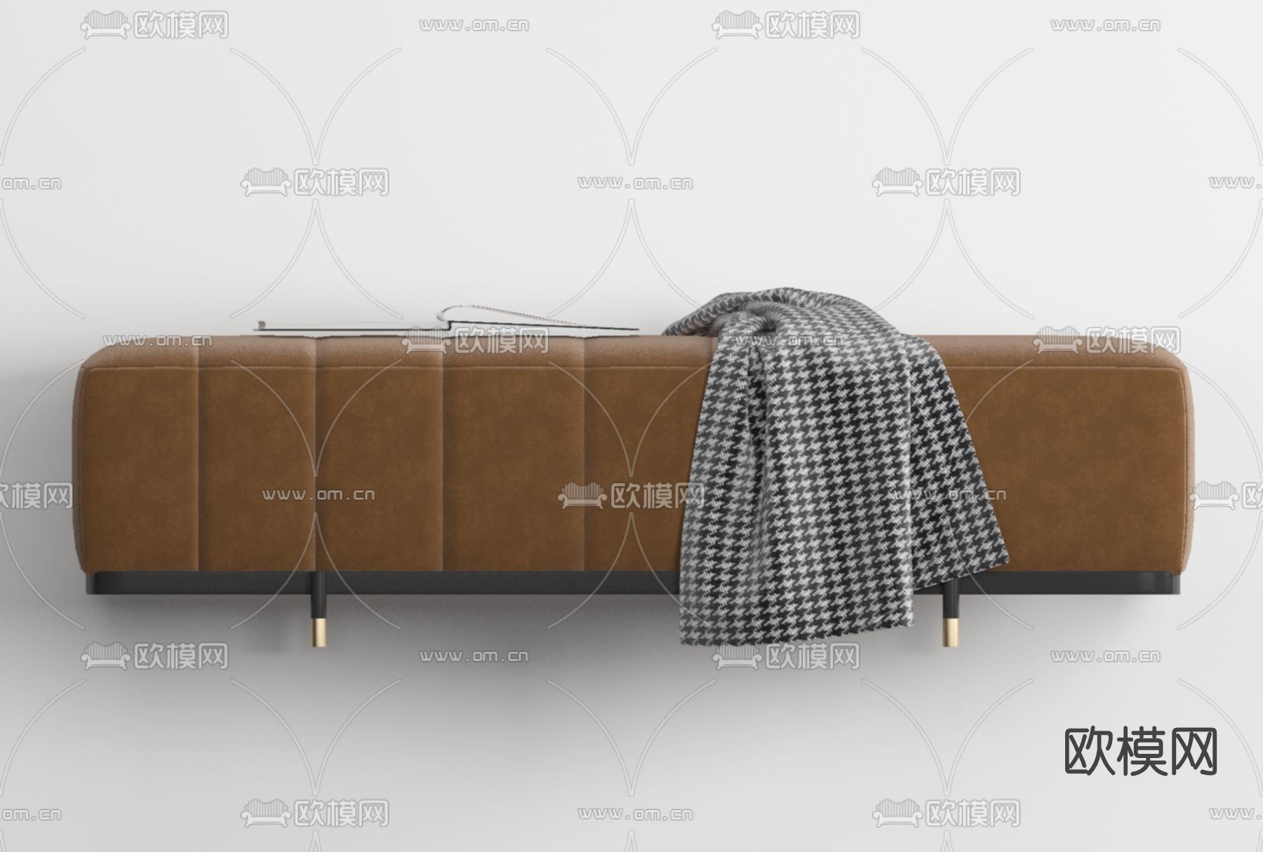 现代布艺脚踏免费3d模型下载