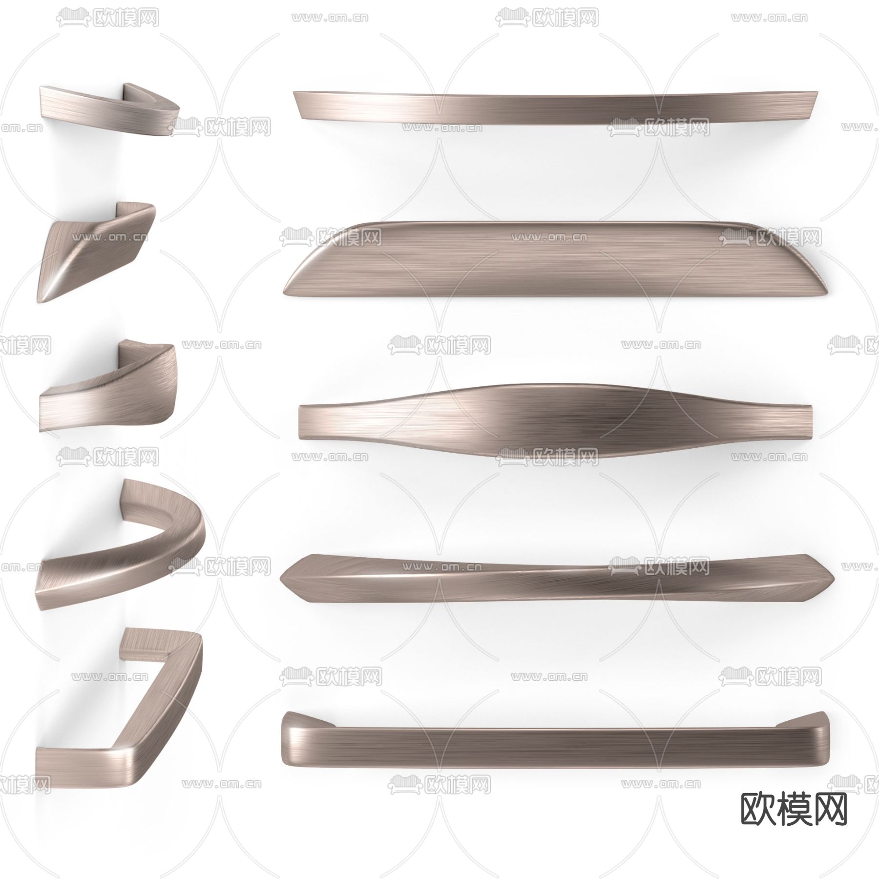 现代门把手柜门拉手3d模型