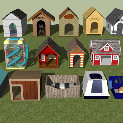  现代猫窝猫舍su模型 