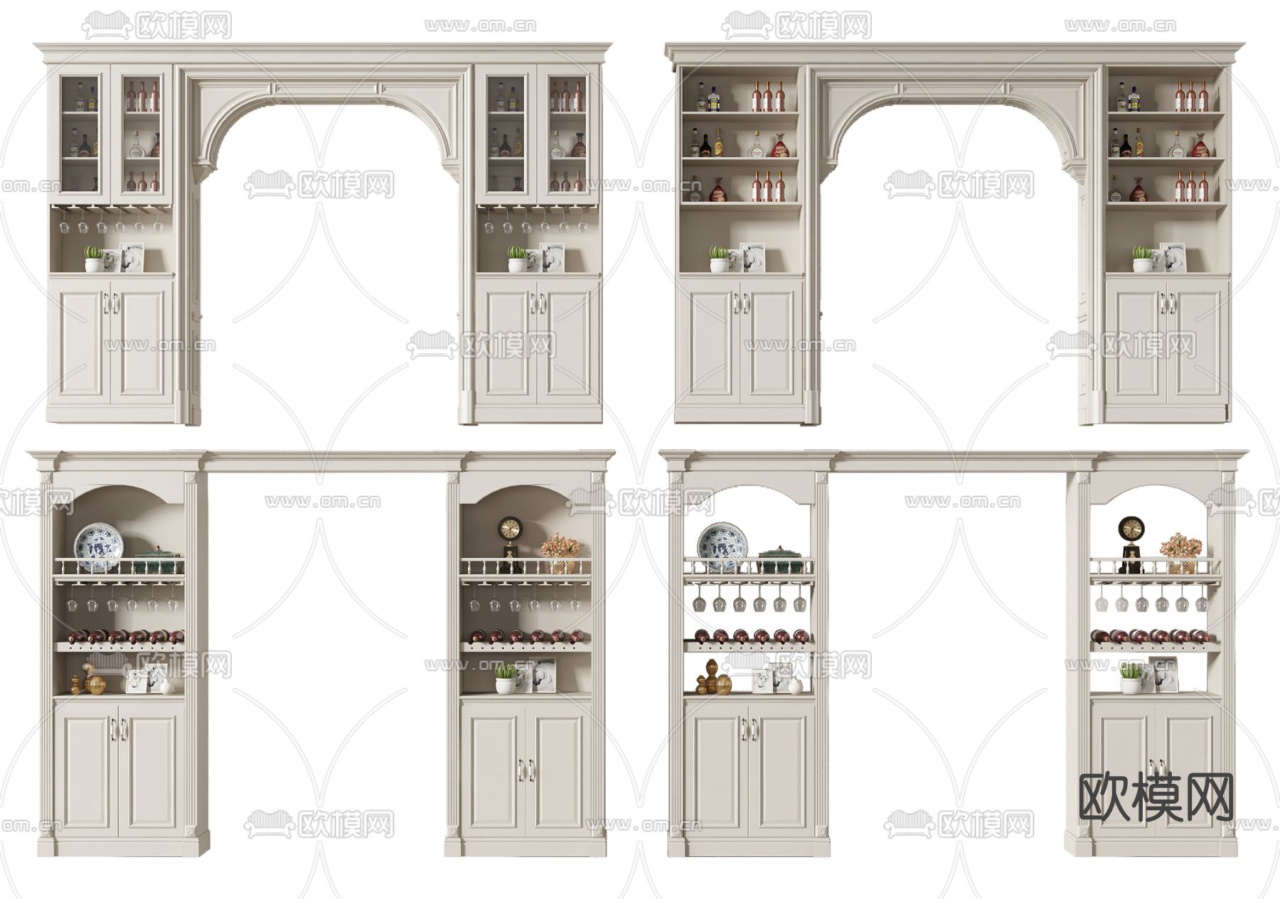 欧式酒柜门su模型下载（渲染图1）