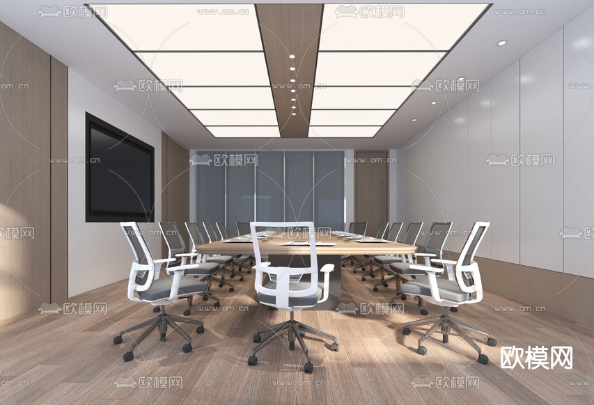 现代小型会议室免费3d模型下载_ID11698214_3dmax免费模型-欧模网