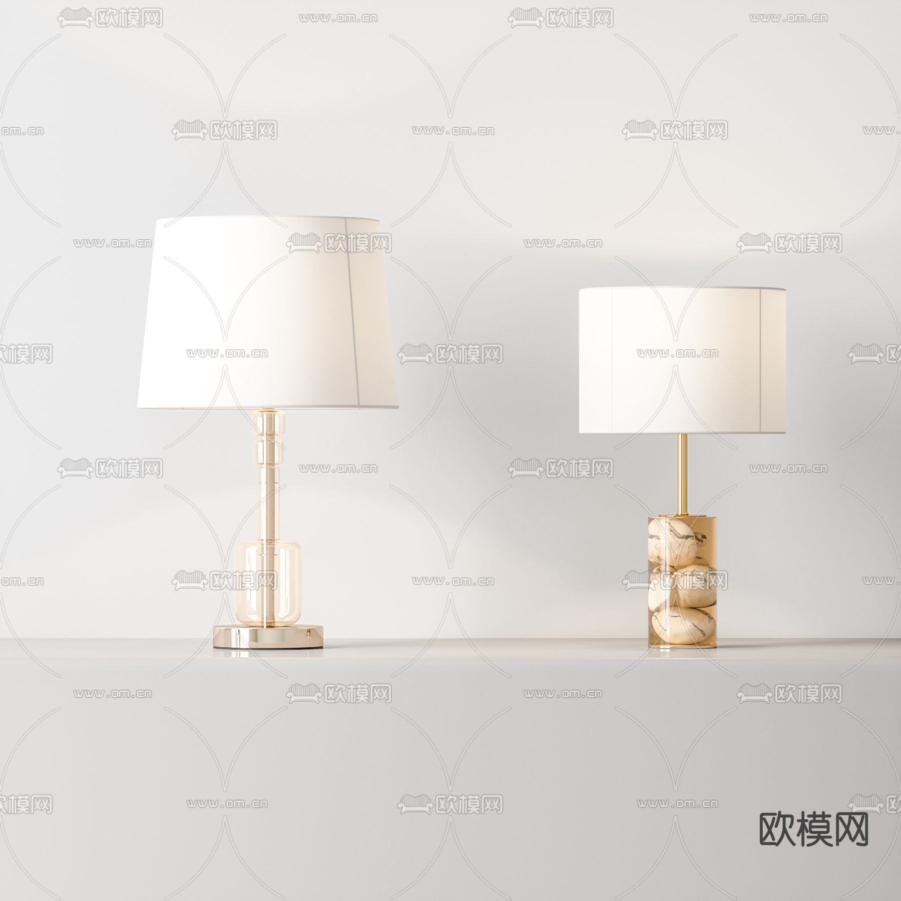 现代轻奢台灯3d模型