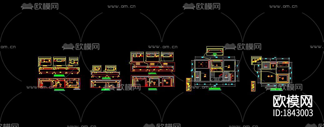 中式别墅cad施工图下载（渲染图1）