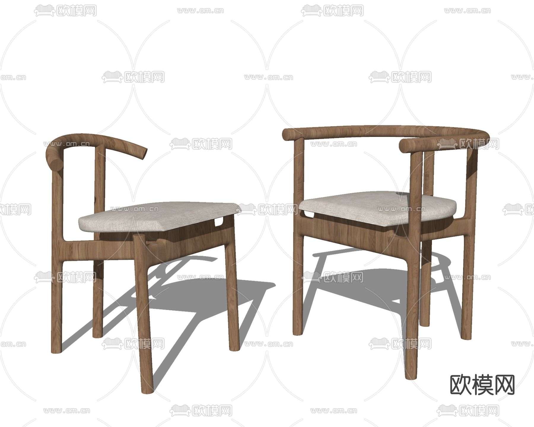 现代单椅餐椅su模型