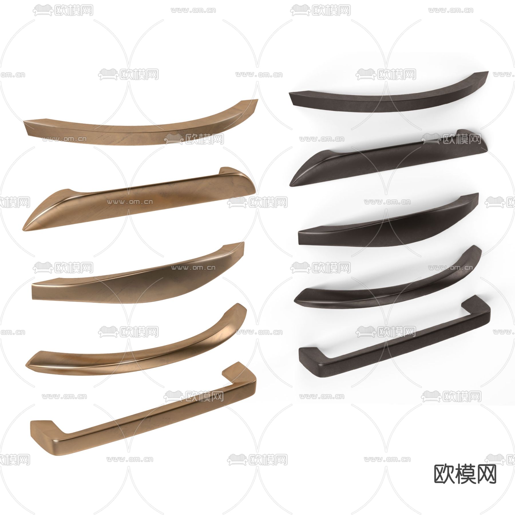 现代门把手柜门拉手3d模型
