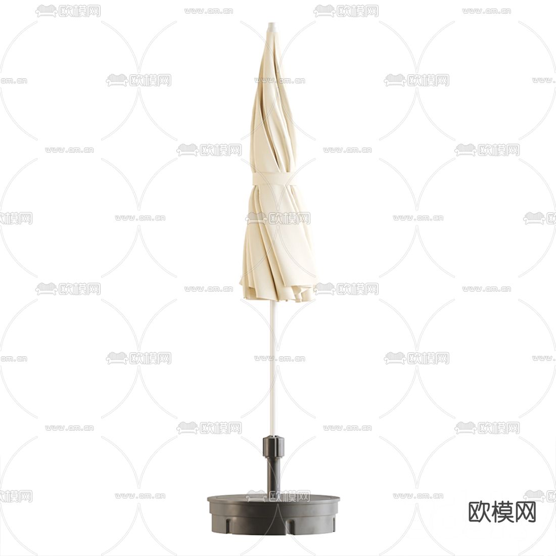 现代户外遮阳扇太阳伞3d模型下载（渲染图1）