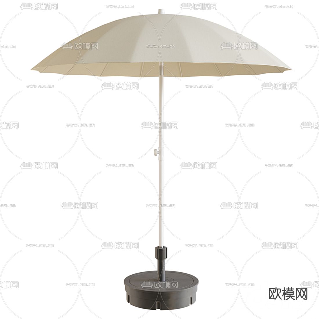 现代户外遮阳扇太阳伞3d模型下载（渲染图3）