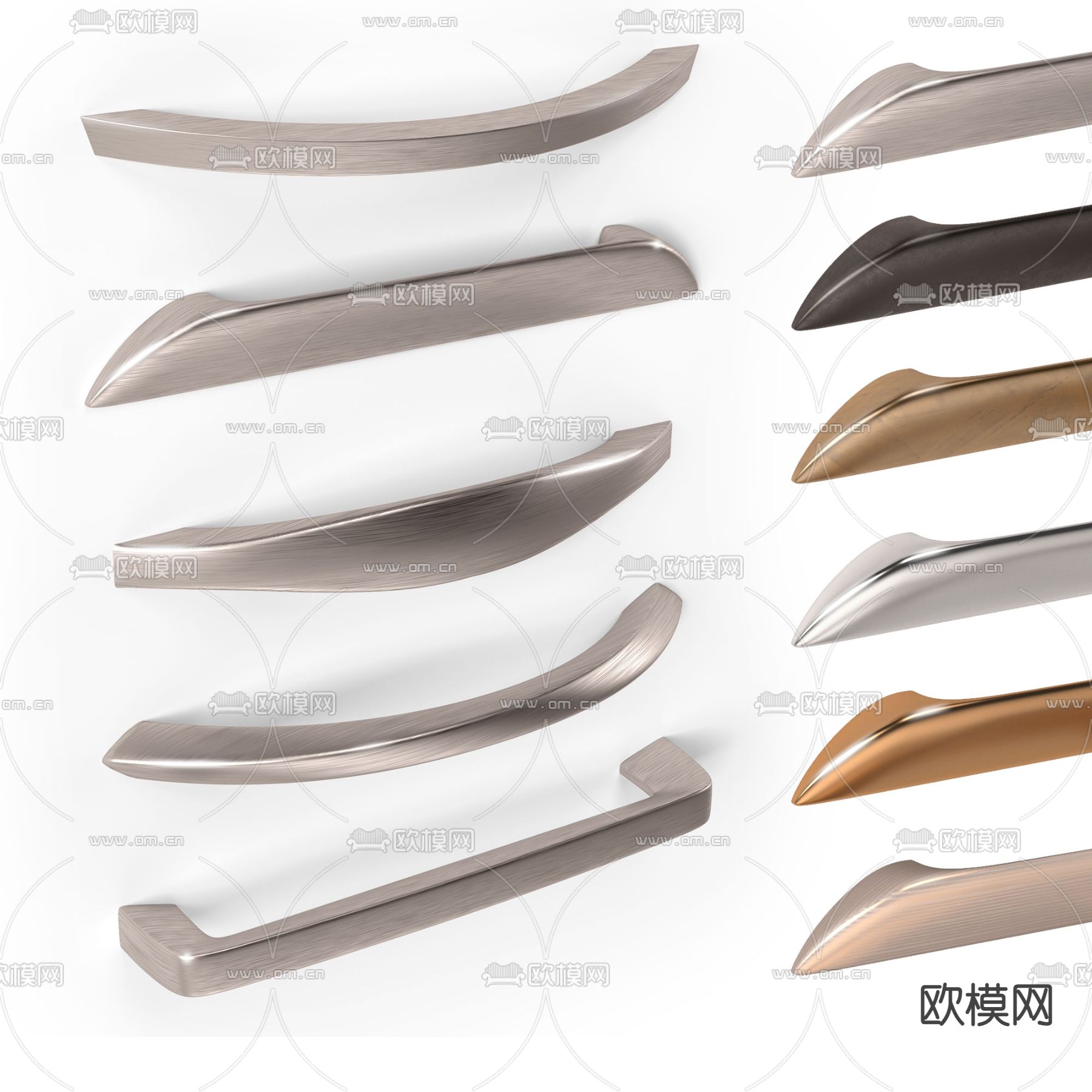 现代门把手柜门拉手3d模型