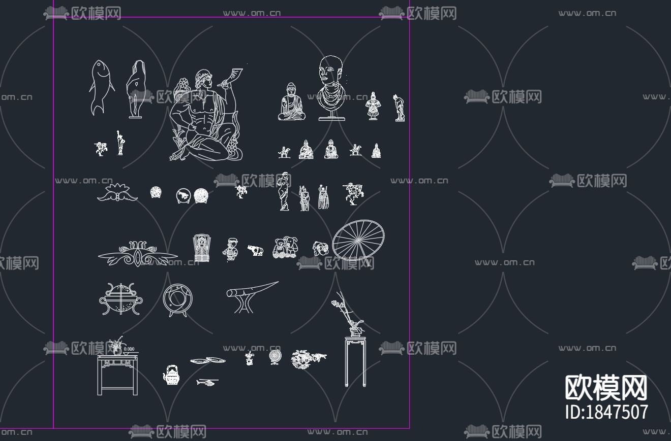 盆栽cad图库下载（渲染图2）