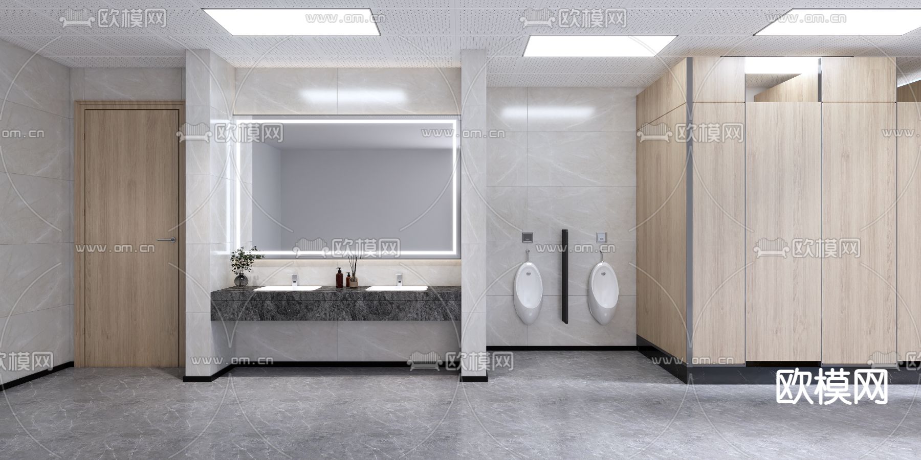 现代公共卫生间免费3d模型下载
