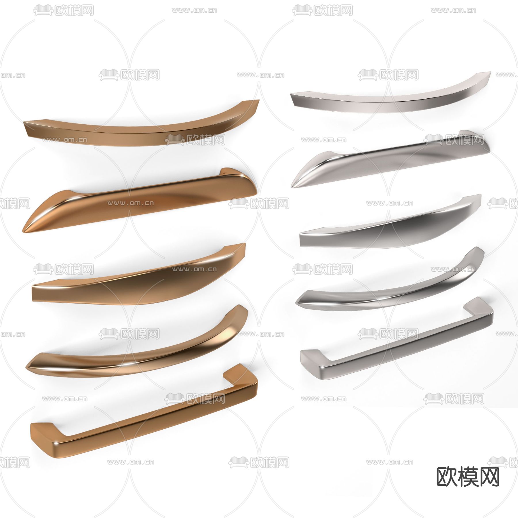 现代门把手柜门拉手3d模型