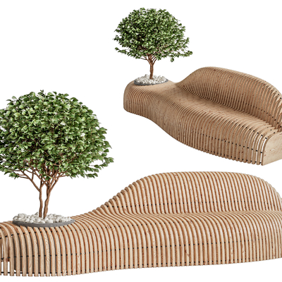  现代异形公共椅su模型 