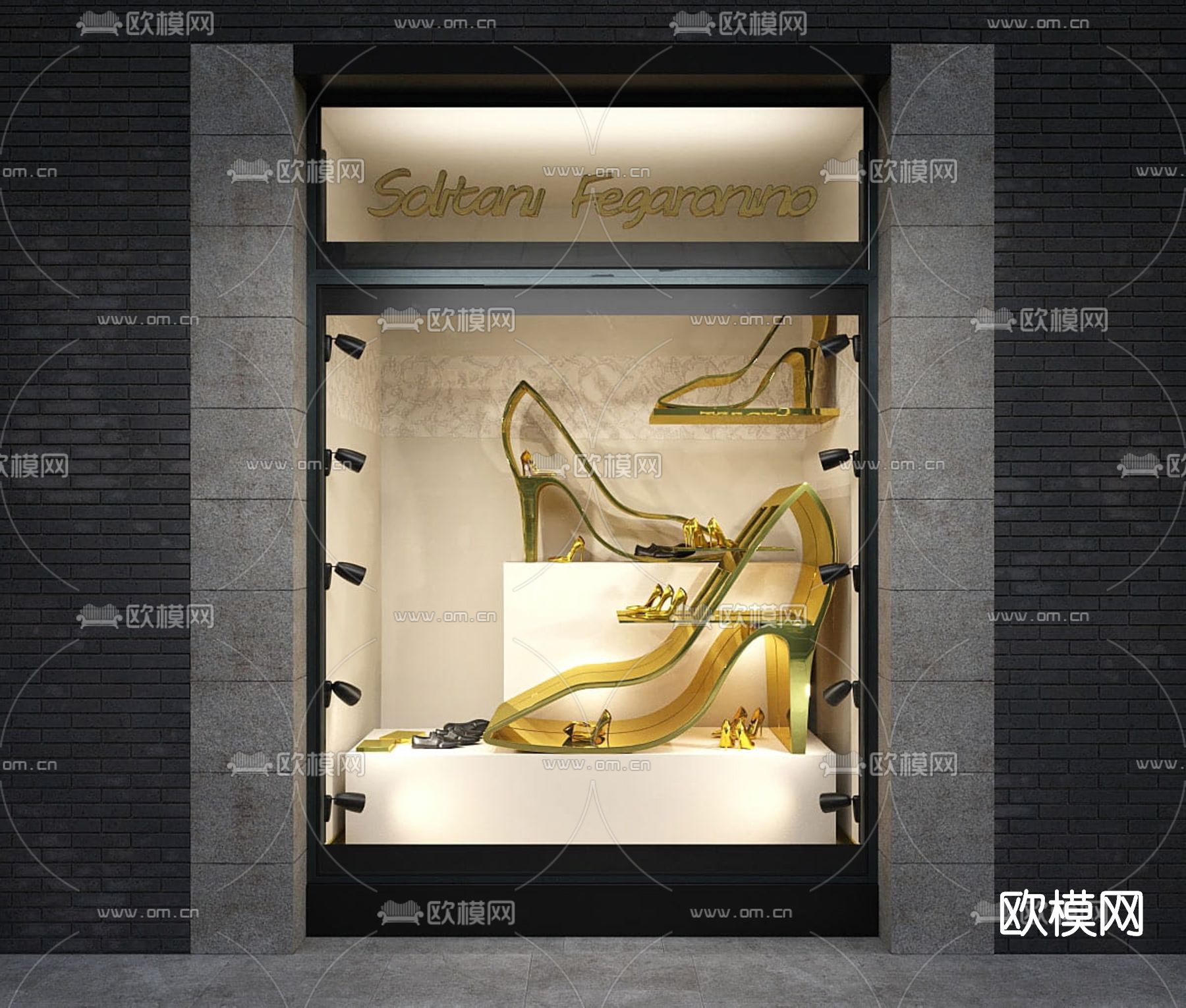 现代橱窗su模型下载（渲染图1）