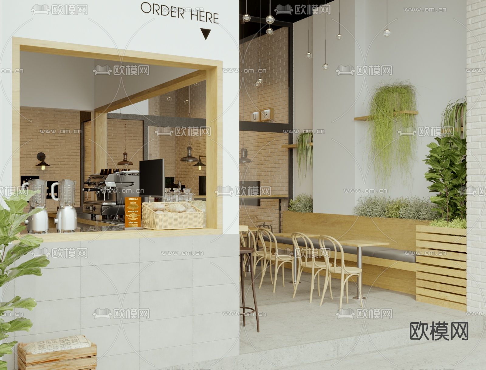 北欧咖啡店3d模型下载（渲染图3）