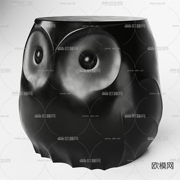 现代猫头鹰边几角几3d模型下载(渲染图1)