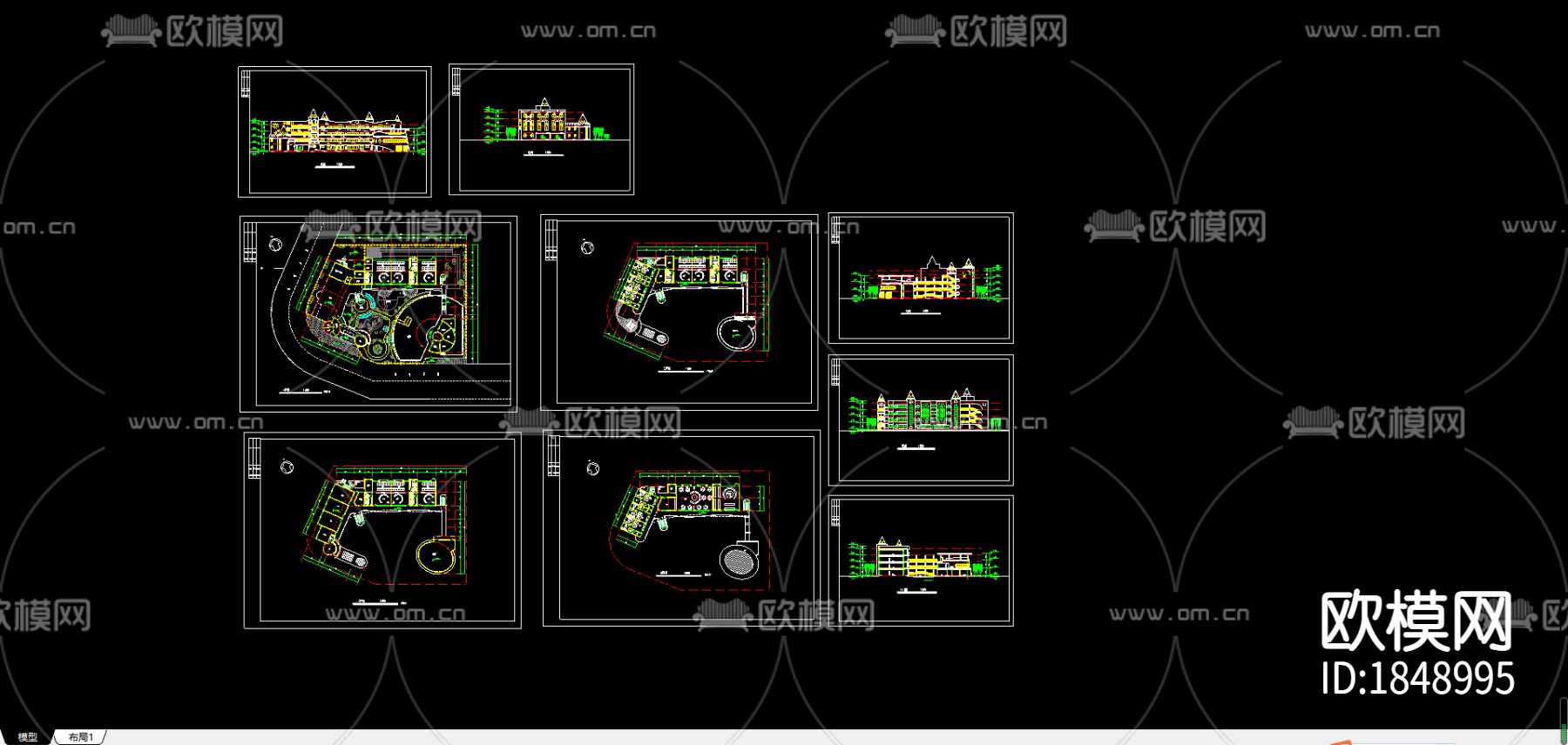 幼儿园cad施工图下载（渲染图4）