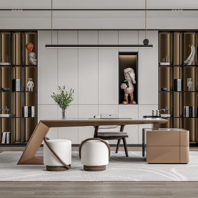 现代书房su模型