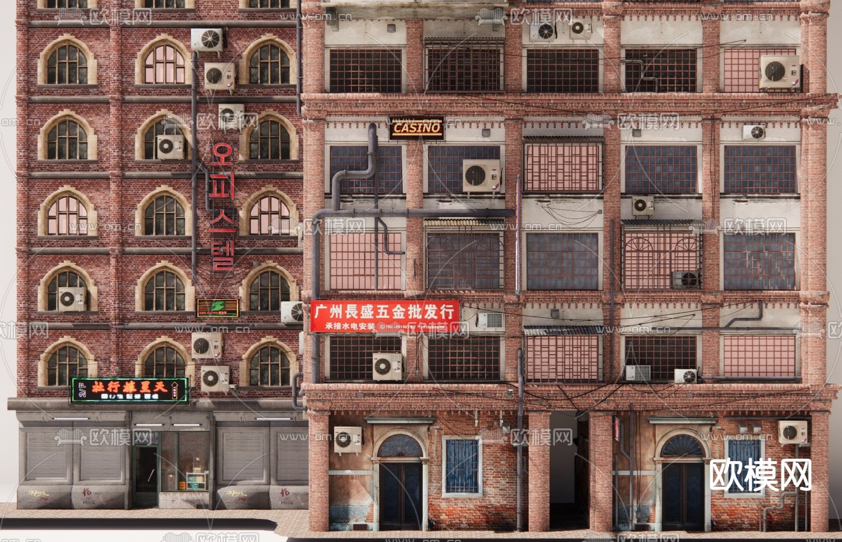 欧式商业多层su模型下载（渲染图1）