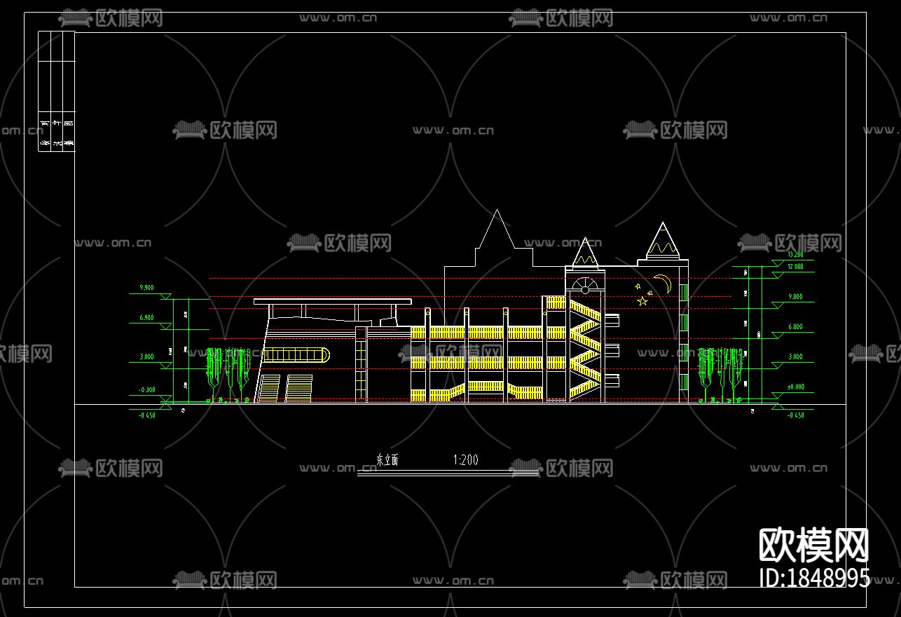 幼儿园cad施工图下载（渲染图1）