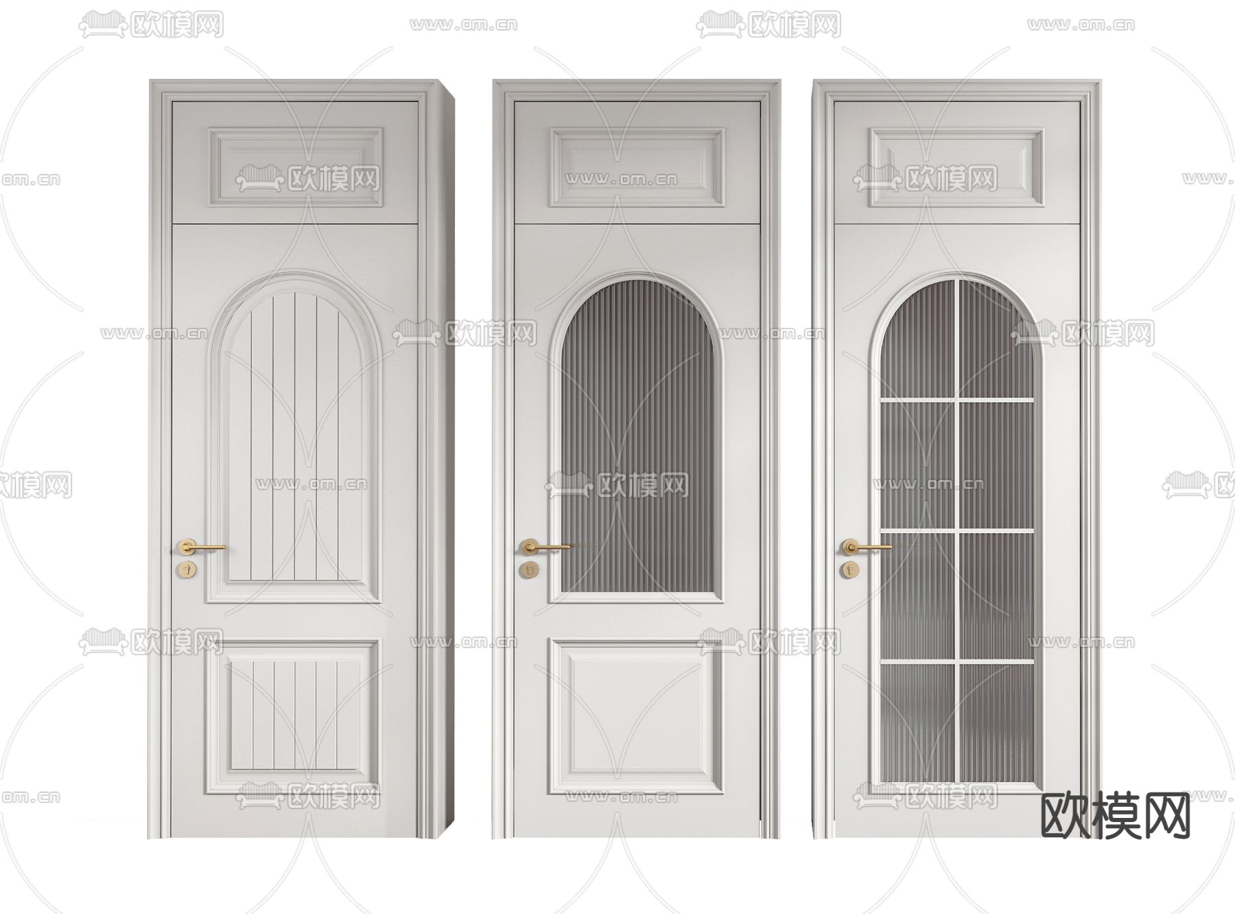 简欧实木房门单开门3d模型下载