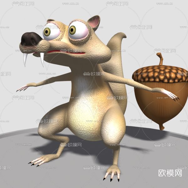 现代卡通松鼠免费3d模型下载