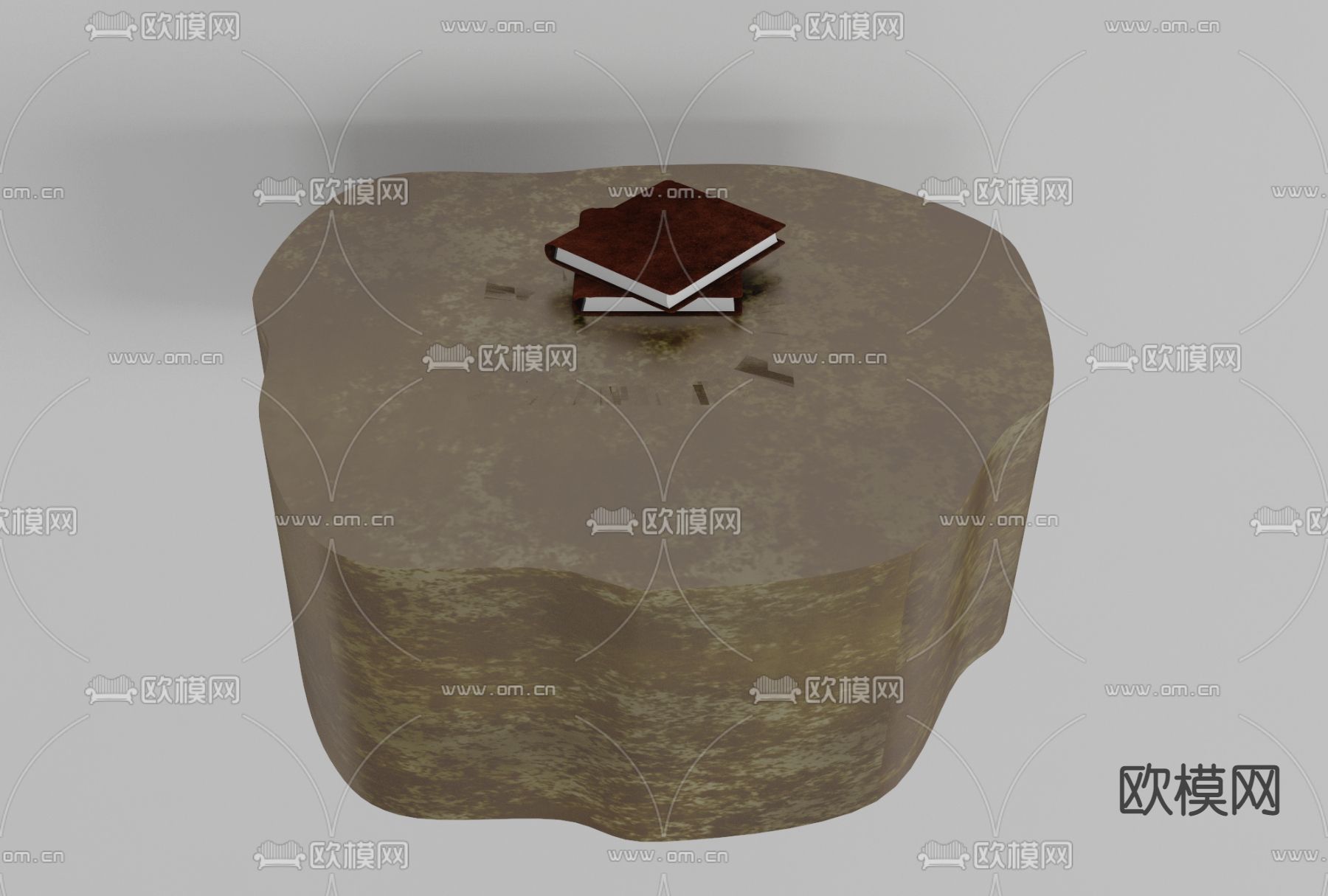 现自然风大理石茶几免费3d模型下载