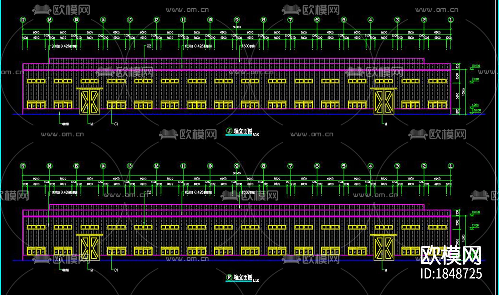 热处理车间结构cad图库下载（渲染图4）