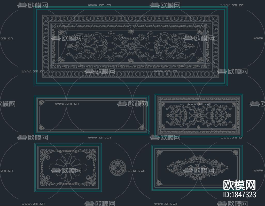 地面拼花图纸下载（渲染图1）