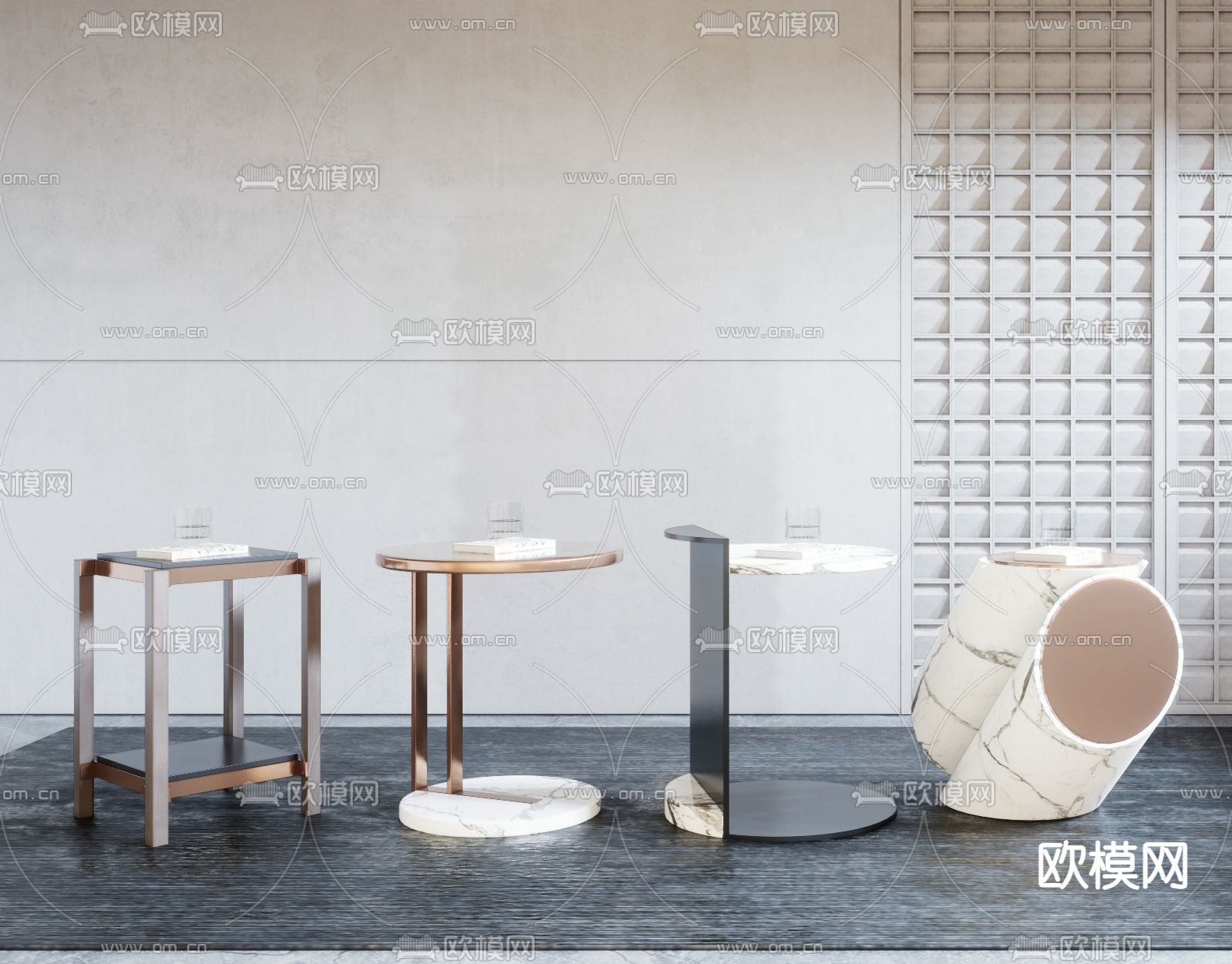 现代边几su模型下载（渲染图1）