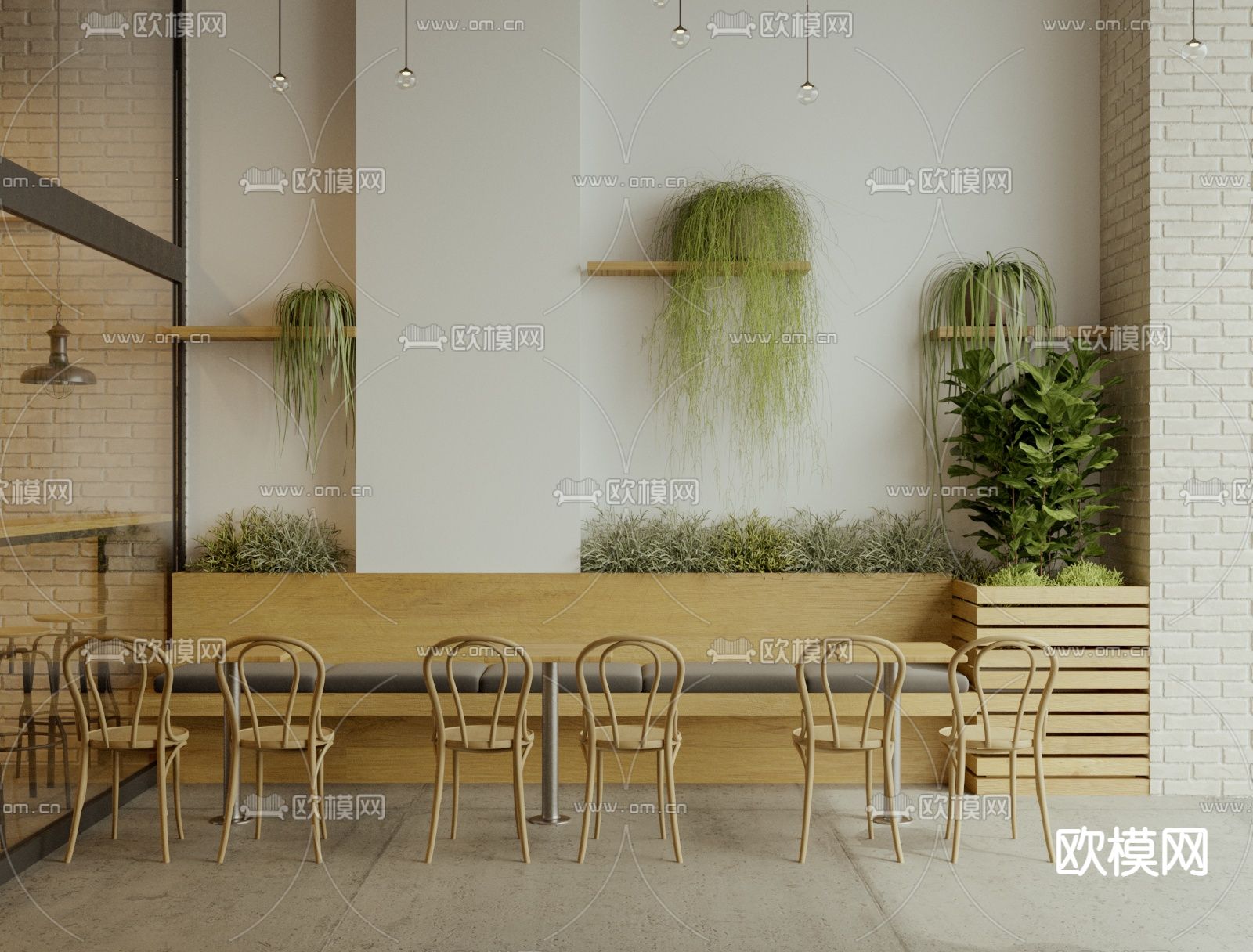 北欧咖啡店3d模型下载（渲染图2）