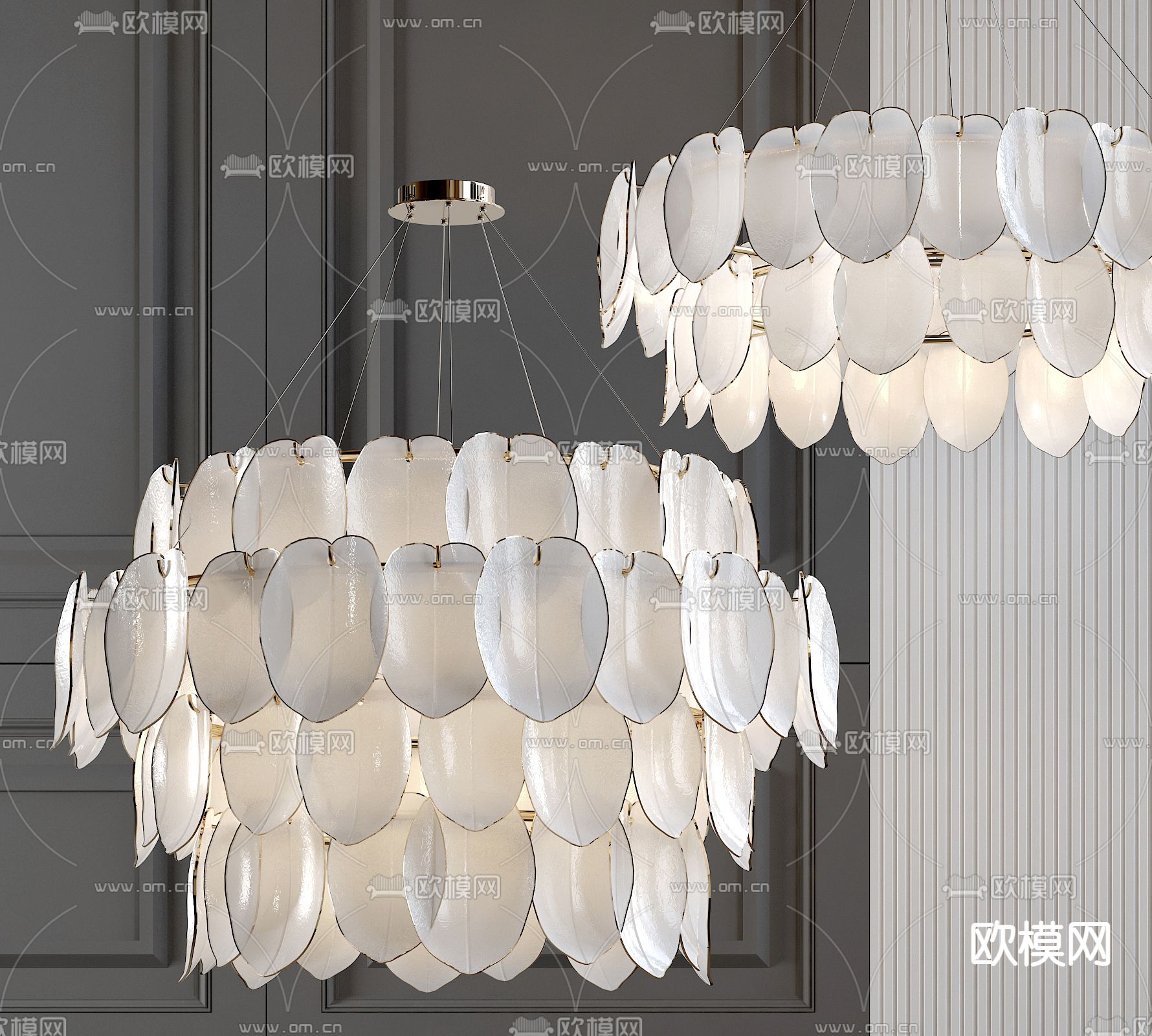 现代轻奢吊灯3d模型下载