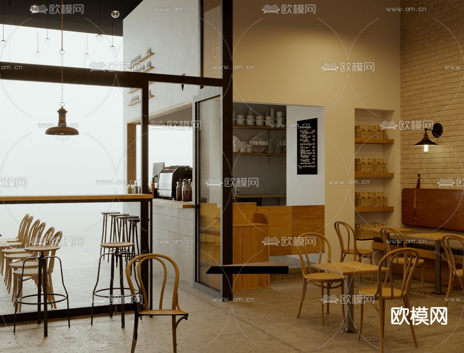 北欧咖啡店3d模型下载（渲染图4）