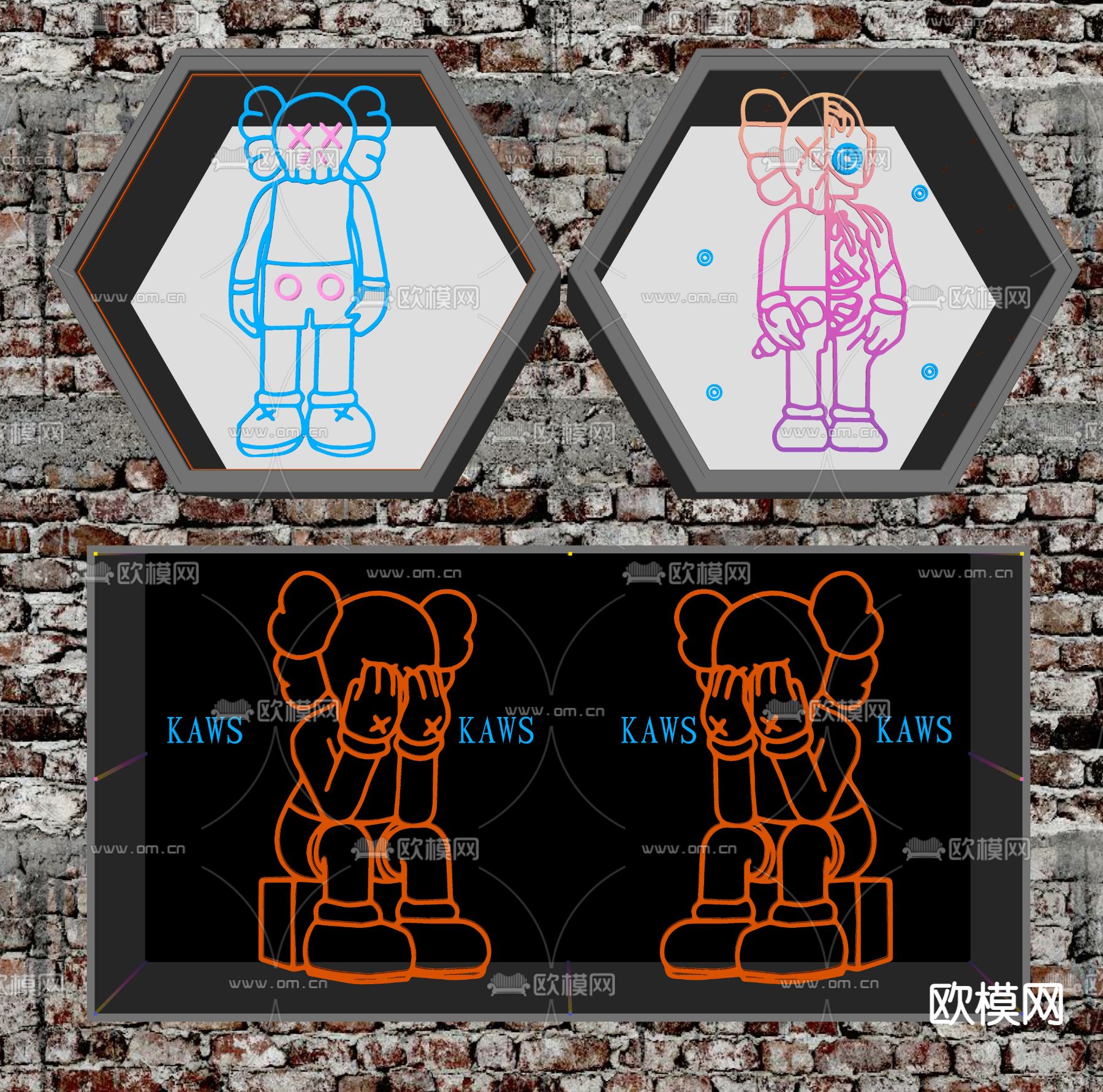 现代kaws网红深渊镜su模型下载（渲染图2）