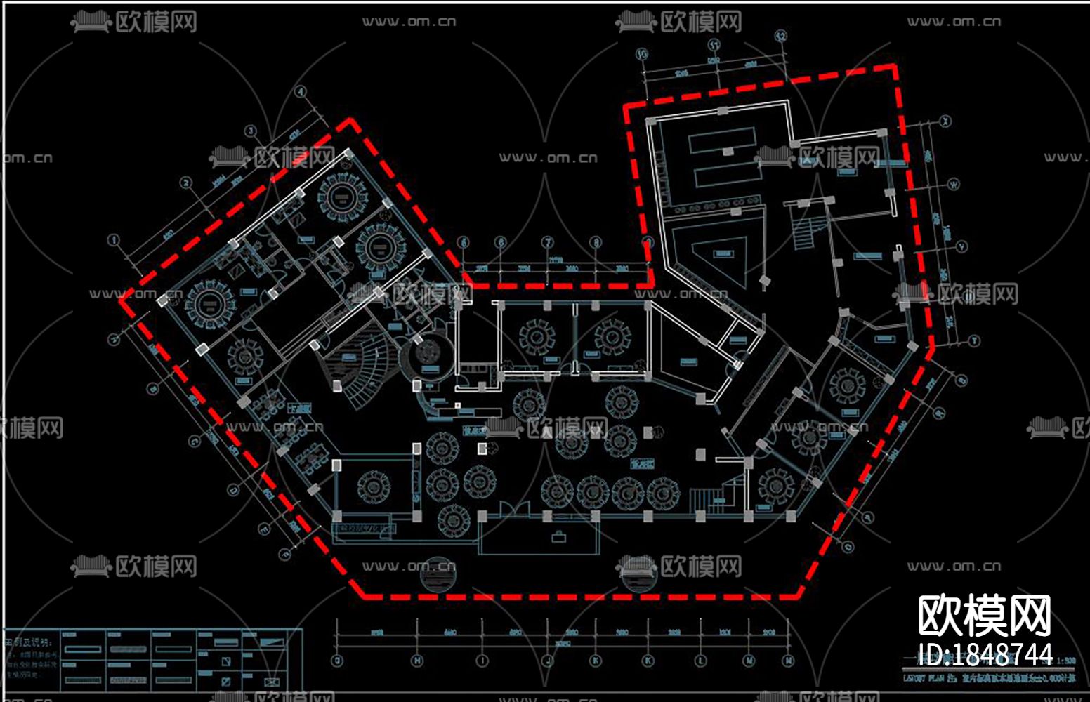 中式餐厅cad施工图下载（渲染图5）