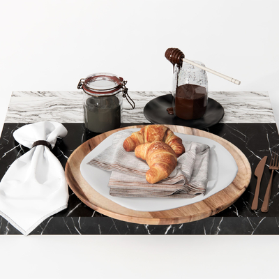  现代餐具su模型 