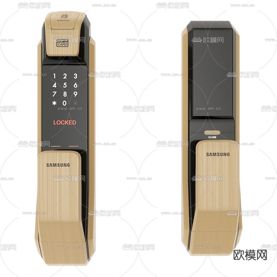 现代指纹锁密码锁3d模型